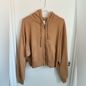 American Eagle Outfitters Mustard Yellow Crop Zip-Up Jacket